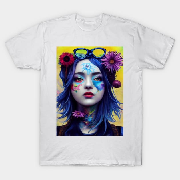 Modern Blue Hair Snow White T-Shirt by Zachariya420